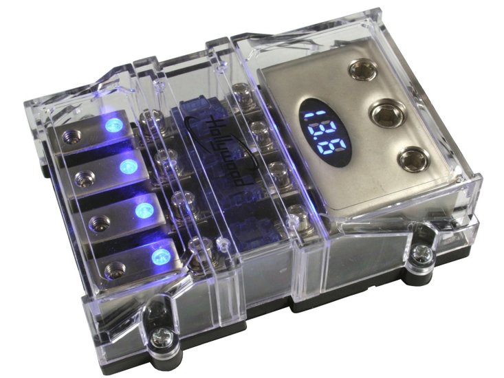 4x Mini Anl zekeringhouder met voltmeter 